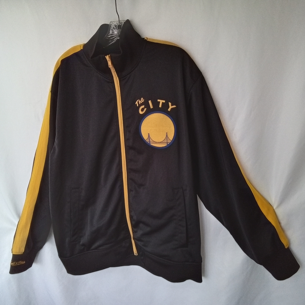 Black Golden State Warriors Mitchell and Ness Jacket Size XL
